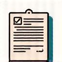 Icono que representa un documento legal con un sello de aprobación